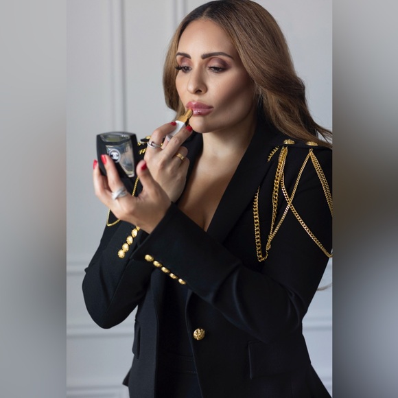 Veronica Beard Black Blazer with Gold Accents sz 2 - Picture 2 of 6